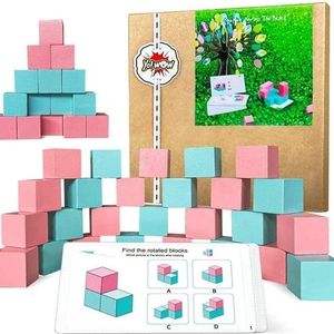 YO!WOW Wooden Kid Brain Teaser Puzzles Creative Stacking Block Education Toy